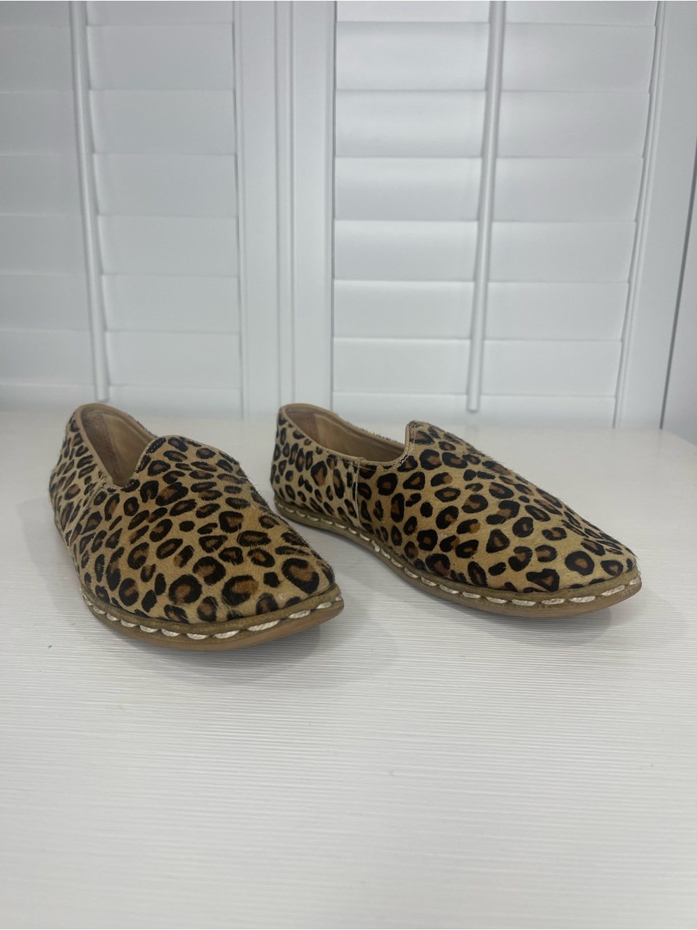 Sabah Leopard Calf Hair Loafers women’s size 39 (US 8.5-9) Handmade in Turkey